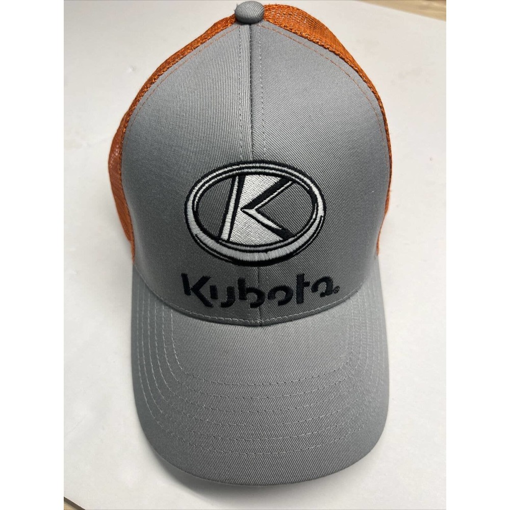 Kubota Hat K-Products Adult Tractor K Products Logo Cap Hat Orange/Gray Farm new